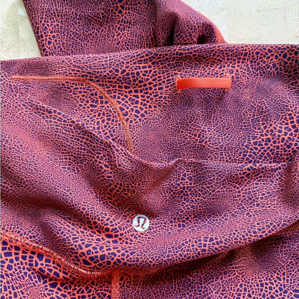 Lululemon Wunder Train High Rise Crop Leggings Glaze Vintage Orange Size 10 - Picture 6 of 10